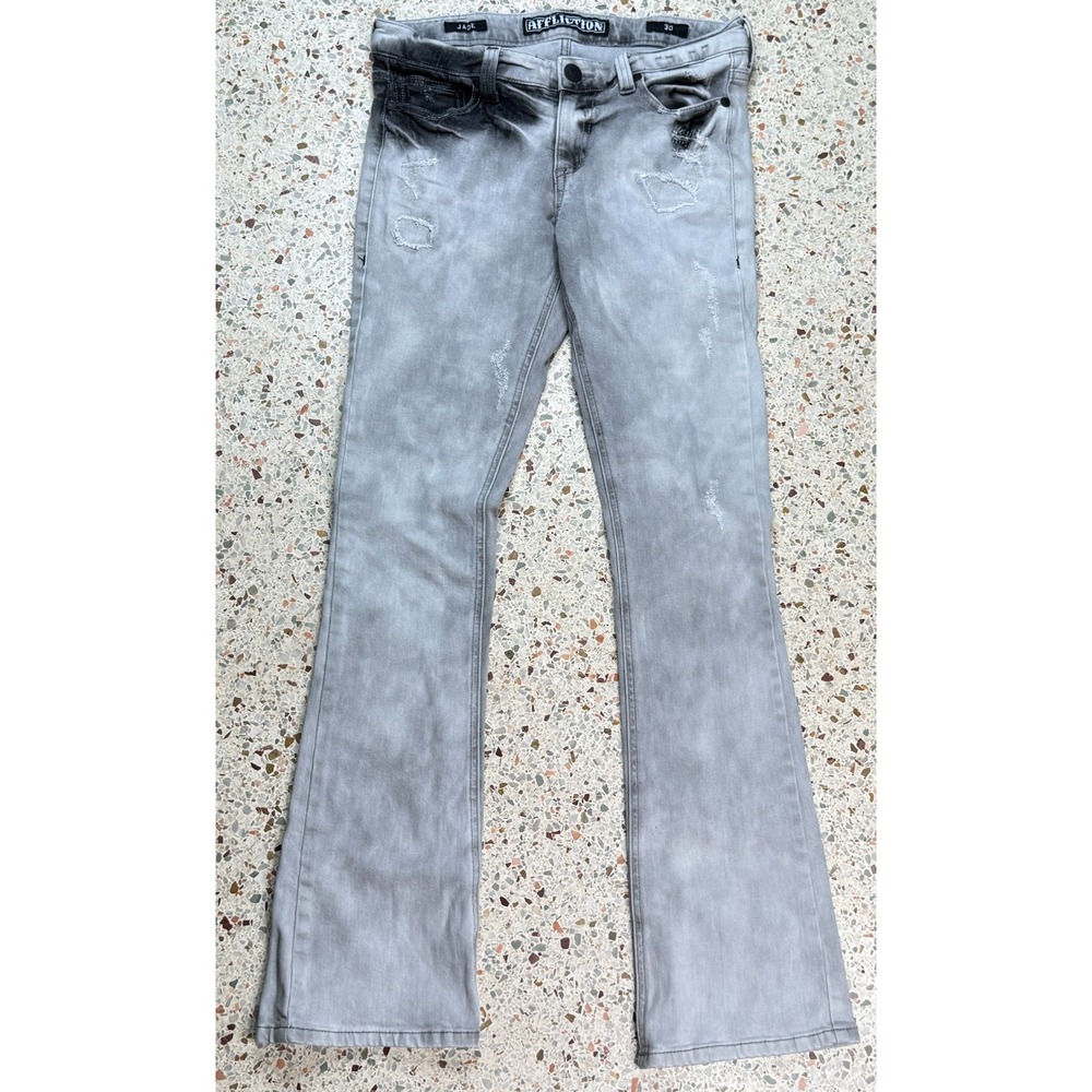 Affliction Jade Vintage Distressed Women's 5 Pocket Bootcut Denim Jeans Size 30